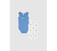 FAGOTTINO, Pack Dúo De Bodies Sin Mangas Multicolor De Algodón Puro Para Bebé Mickey Mouse, Niño, Azul/Blanco, Talla: 30-36