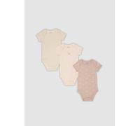 FAGOTTINO, Tripack Di Body Rosa E Beige In Cotone Organico A Maniche Corte Per Neonati E Bimbi, Unisex, Beige/Rosa, Talla: 24-30