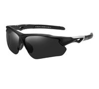 FAGUMA Gafas de sol deportivas polarizadas para hombres y mujeres, para pesca, ciclismo, correr, golf, motocicleta, marco TR90, UV400, Marco negro/lente gris