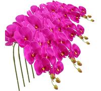 FagusHome 4 Piezas Flores Artificiales Orquídea Phalaenopsis Mariposa 105cm de Orquídea Phalaenopsis (Morado)