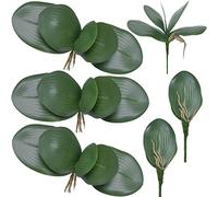 FagusHome 6 Piezas Hojas de Orquídea Phalaenopsis Hojas 26cm con Raíces Aéreas Verdes Planta Artificial Flores Falsas (6Pcs)