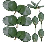 FagusHome 8 Piezas Hojas de Orquídea Phalaenopsis Hojas 26cm con Raíces Aéreas Verdes Planta Artificial Flores Falsas (8Pcs)