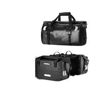 FAHBSTR Bolsa De Alforja Alforjas Motocicleta 60L 66L 40L Bolsas Sillín Motocicletas Esquí Viajes Senderismo Camping Bolsa Equipaje Universal(60L and 66L Black)