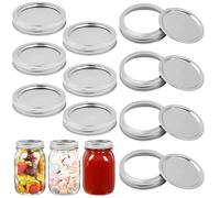 Fahibin 10 Piezas Tapas de Conservas de Boca Ancha, Tapas Para Tarros Mason Jar, Tapa para Botes de Cristal