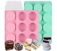 Fahibin 3 Piezas molde redondo para hacer magdalenas, Molde cilíndrico de silicona para caramelos, moldes cilíndricos redondos para hacer pudín, Oreos redondos, magdalenas, galletas