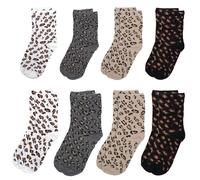 Fahibin 8 pares de calcetines con estampado de leopardo para mujer, calcetines deportivos transpirables Leo para zapatillas, zapatillas deportivas, botas