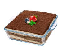 Fahibin Bandeja Horno Crista, 0.5L Fuente de cristal para lasaña, Fuente de Cristal para Horno para Microondas 15.2cm*13.7cm*4.2cm