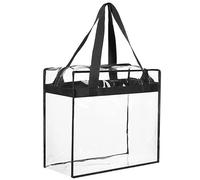 Fahibin Trasparente Tote Bag,Grande Chiaro Borsa per cosmetici,Borsa PVC Trasparente Approvata Dallo Stadio Per la crema solare, la bottiglia d'acqua, il portafoglio e le chiavi