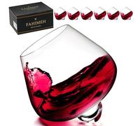 FAHIMEH Vasos de Whisky, Ron, Coñac, vino, cristal giratorio, sin vástago, degustación, cristal inclinado, licor brandy, cócteles, vaso Grappa personalizado regalo juego de 6 unidades de 200 ml