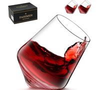 FAHIMEH Vasos Whisky Cristal Juego de 2, Vasos de Ron Personalizadas con Caja de Regalo, Vasos Vermut Giratorio de 300 Ml, Regalos Originales para Hombre para Degustar Cocktail Brandy Coñac Borbon