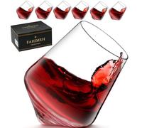 FAHIMEH Vasos Whisky Cristal Juego de 6, Vasos de Ron Personalizadas con Caja de Regalo, Vasos Vermut Giratorio de 300 Ml, Regalos Originales para Hombre para Degustar Cocktail Brandy Coñac Borbon