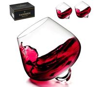 FAHIMEH Vasos Whisky, Ron Coñac Vino Cristal Giratorio, Sin Vástago Degustación Cristal Inclinado, Licor Brandy Cócteles Vaso Grappa Personalizado Regalo Juego de 2 Unidades de 200 ml