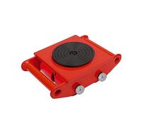 FAHKNS Machinery Moving Skate Heavy Duty Machinery Skates Cargo Mover 6T Machine Skates with 360° Rotation Cap 4 PU Rollers for Heavy Duty Industrial Moving Equipment(Red)