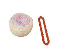 Fahoujs 2 piezas de hilo de manualidades kits perfectos para principiantes crear bufanda hermoso color arco iris único para niñas y niños conjunto web hecho a mano