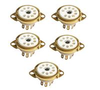 Fahoujs 5pcs B9a Cerámica 9Pin Tubo Conductor para 12AX7 12AT7 12AU7 ECC83 ECC82 E88CC 6922 6P1 6P14 6N1 6N2 GZC9-C-1/GZC9-C-1-G No Pin Tubos Casquillo