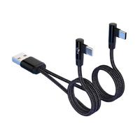 Fahoujs 90degree Angled Type C and USB Charging Cable 5A Fast Cord For Quick Power Delivery and Data Sync Y Split Fast Cable Angled Tip