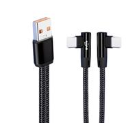 Fahoujs 90degree Angled Type C and USB Charging Cable 5A Fast Cord For Quick Power Delivery and Data Sync Y Split Fast Cable Angled Tip