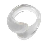 Fahoujs Anillos acrílicos de doble gota de moda irregulares geométricos anillos joyería para fiestas fecha y trajes diarios fecha noche joyería