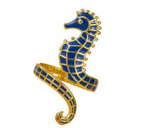 Fahoujs Anillos de caballito de mar con gotas de aceite artísticos hechos de materiales de aleación robustos adecuados para fiestas y uso diario de moda, como se describe