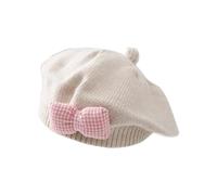 Fahoujs Chica infantil con estilo cálido y de moda gorro hermoso niña lana lana moda y cómodo bebé niño niño de punto, beige, Talla única