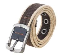 Fahoujs Cinturón de lona unisex con hebillas ajustables, banda de cintura para uso diario, gimnasio, senderismo, evento escolar y cinturón de entrenamiento informal