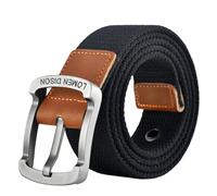 Fahoujs Cinturón de lona unisex con hebillas ajustables, banda de cintura para uso diario, gimnasio, senderismo, evento escolar y cinturón de entrenamiento informal