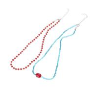 Fahoujs Collar de perlas coloridas hecho a mano ajustable con bolsa para llaves cadena con estilo collares joyas para fiestas y celebraciones Regalos de joyería de moda