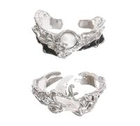 Fahoujs Elegantes diseños de sol y luna, anillos abiertos ajustables, joyas para parejas que simbolizan el amor y el compromiso para siempre