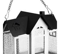 Fahoujs Heavy Duty Outdoor Bird Feeder Squirrel Proof Design Wide Roof Large Tray Metal Hanging for Wild Birds Metal Bird Feeder with Spill Proof Design