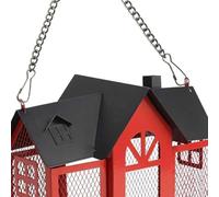 Fahoujs Heavy Duty Outdoor Bird Feeder Squirrel Proof Design Wide Roof Large Tray Metal Hanging for Wild Birds Metal Bird Feeder with Spill Proof Design