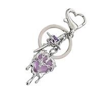 Fahoujs Llavero de corazón y cruces con tema oscuro, accesorio, Purple