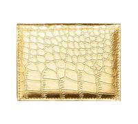 Fahoujs Tarjetero para todos los días Esencial PU Cuero Billetera Sostiene Tarjetas Para Viajes De Negocios Y Péndulo Cuero Tarjetero, dorado, Belleza masiva