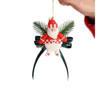 Fahoujs Velutinous Bend Adorno de árbol de Navidad con Espirales suspendidas de Metal Permanente para teletrabajo Decoración navideña Cubierta de Puerta navideña Resistente a la Intemperie