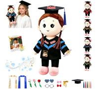 FAHOXUMR Muñeca Personalizada De Graduación con Gorro Y Toga, Peluche Suave Personalizada De 40cm con Nombre Y Foto Impreso Regalo para Niños Adultos Desde Preescolar hasta Graduados Universitarios