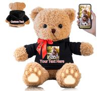 FAHOXUMR Osito de Peluche Personalizado con Foto Nombre Personalizado, Osito Peluche como Regalo Personalizado para Mujer Hombre en San Valentín Cumpleaños Aniversario (40 cm)