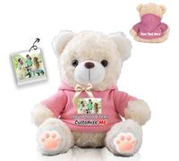FAHOXUMR Osito de Peluche Personalizado con Foto Nombre Personalizado, Osito Peluche como Regalo Personalizado para Mujer Hombre en San Valentín Cumpleaños Aniversario (20 cm)