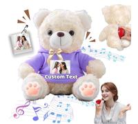FAHOXUMR Osito de Peluche Personalizado con Foto y Nombre Personalizado, Osito Peluche como Regalo Personalizado para Mujer Hombre en San Valentín Cumpleaños Aniversario (20 cm)