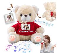 FAHOXUMR Osito de Peluche Personalizado con Foto y Nombre Personalizado, Osito Peluche como Regalo Personalizado para Mujer Hombre en San Valentín Cumpleaños Aniversario (20 cm)