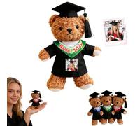 FAHOXUMR Oso de Peluche Pequeño Graduado Personalizable con Texto Foto 12cm, Small Graduation Bear Detalle Personalizado para Graduación Regalo para la Familia Amigos Fin de Curso