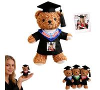 FAHOXUMR Oso de Peluche Pequeño Graduado Personalizable con Texto Foto 12cm, Small Graduation Bear Detalle Personalizado para Graduación Regalo para la Familia Amigos Fin de Curso