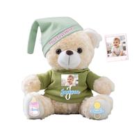 FAHOXUMR Oso De Peluche Personalizado Bebé Mi Primer Teddy con Texto Y Foto, Teddy Bear Regalo Recién Nacido Regalo Navidad Regalo Baby Shower 20cm
