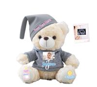 FAHOXUMR Oso De Peluche Personalizado Bebé Mi Primer Teddy con Texto Y Foto, Teddy Bear Regalo Recién Nacido Regalo Navidad Regalo Baby Shower 20cm