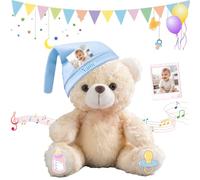 FAHOXUMR Oso De Peluche Personalizado Bebé Mi Primer Teddy con Texto Y Foto, Teddy Bear Regalo Recién Nacido Regalo Navidad Regalo Baby Shower 25cm