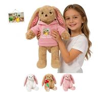 FAHOXUMR Peluche Coniglietto Grande Personalizzato con Texto Foto, 40cm A 50cm Big Easter Bunny Stuffed Animal Di Peluche Su Misura Come Primi Regali Di Pasqua per Ragazzi A Pasqua E Navidad