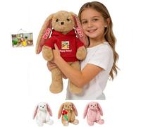 FAHOXUMR Peluche Coniglietto Grande Personalizzato con Texto Foto, 40cm A 50cm Big Easter Bunny Stuffed Animal Di Peluche Su Misura Come Primi Regali Di Pasqua per Ragazzi A Pasqua E Navidad