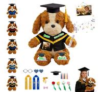 FAHOXUMR Perro De Graduación Personalizado para Niños Y Adultos para La Graduación Y San Valentín, Graduation Dog Plush Peluche A Medida con Foto Y Texto para Todos Los Niveles Educativos