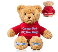 FAHOXUMR Personalizado Oso de Peluche con Nombre Foto Personalizado Osito Peluche como Regalos Personalizados Cumpleaños Día de San Valentín Aniversario (26 cm)