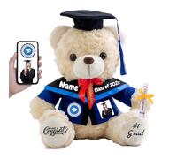 FAHOXUMR Regalos de Graduación Personalizado Oso de Peluche con Foto Nombre Osito Peluche como Regalos Personalizados Regalos de Graduacion para Hombres (25 cm)