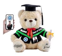 FAHOXUMR Regalos de Graduación Personalizado Oso de Peluche con Foto Nombre Osito Peluche como Regalo Personalizados para él como Regalos Graduacion para Hombres (20 cm)