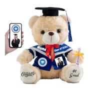 FAHOXUMR Regalos de Graduación Personalizado Oso de Peluche con Foto Nombre Osito Peluche como Regalo Personalizados para él como Regalos Graduacion para Hombres (20 cm)